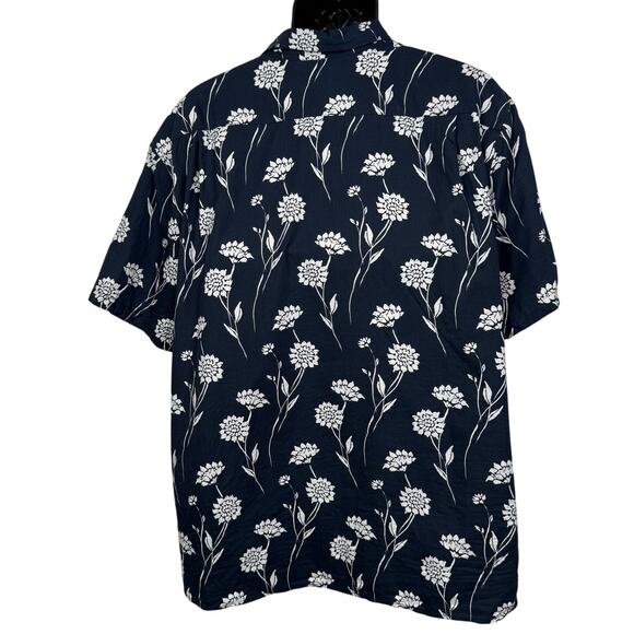 Vince Nomad Floral Short Sleeve Button-Up Coastal Navy Shirt Mens Size XXL - Picture 7 of 13